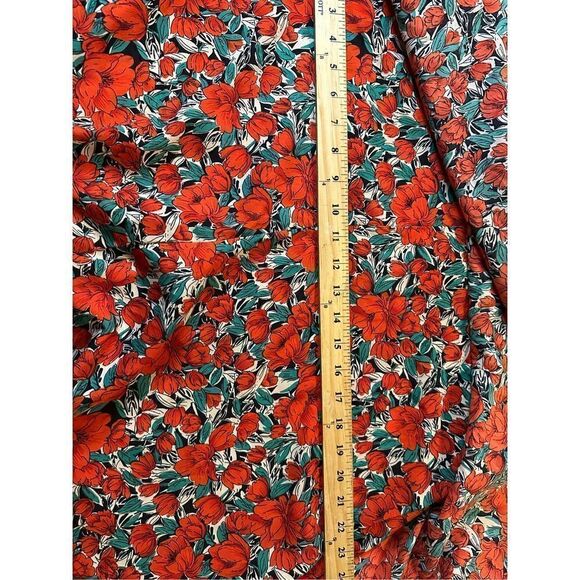 Boohoo Womens Plus Size Red Floral Wrap Skort Playsuit Romper V Neck Size 20 - Picture 10 of 12